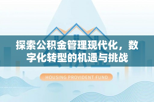 江东探索公积金管理现代化，数字化转型的机遇与挑战