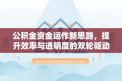 江东公积金资金运作新思路，提升效率与透明度的双轮驱动